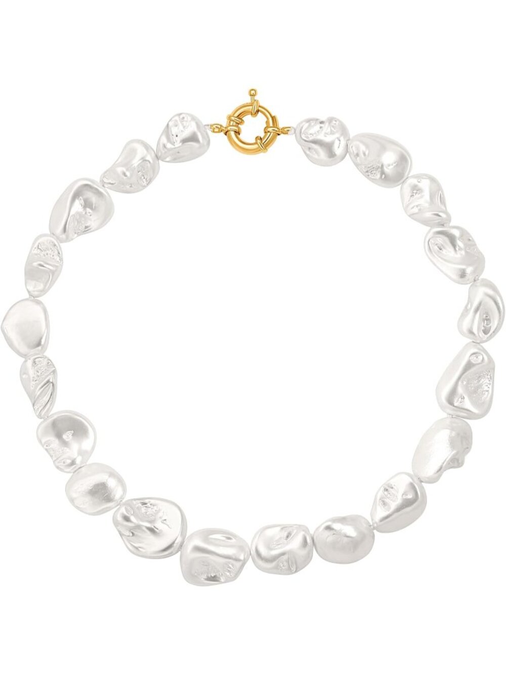 Women's Shell pearl Beaded Choker Single Strand Stone Nugget Necklace Gift